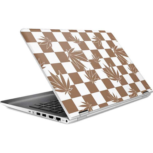 Marijuana Brown Checkered HP Pavilion Skin